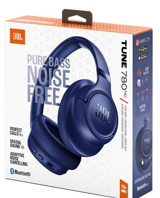 JBL Tune 780NC Noise Cancelling Wireless Over-Ear Headphones Blue