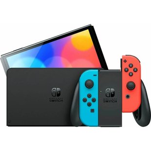 Портативна ігрова приставка - Nintendo Switch OLED with Neon Blue and Neon Red Joy-Con